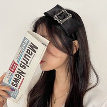 핸드메이드 고급 큐빅 리본 새틴 왕리본 백화점 헤어밴드 머리띠 신사와아가씨 차화연