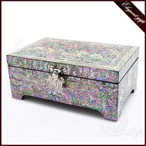 H.jin 자개 나전칠기 자보석함 6인치 18cm (흑나비) 아내 와이프 엄마 어머니 결혼기념일 생신 생일선물 악세사리 쥬얼리 보관함 장태복 작품