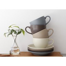 카라멜샵 Ecrins 에크렌 커피잔 세트 4color 200ml, 다크브라운