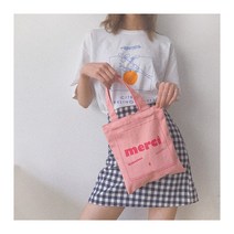 루리89 방이언니 메르시가방 핑크 메르시 미니 캔버스 에코백 토트백