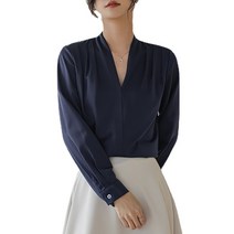 여성 봄여름 브이 블라우스 하늘비즈 A31 T746Y320