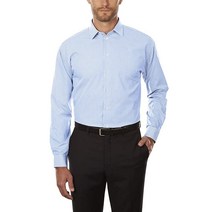 Kenneth Cole 남성용 드레스 셔츠 레귤러 핏 체크 및 스트라이프 (패턴) 애쉬 그린
