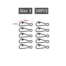 잉어 낚시에 대 한 20PCS 액세서리 빠른 스냅 후크 리더 rigs에 회전 클립 낚시 태클에, 20PCS-Size 1