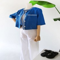 제이블랑 블랑듀 우든 린넨 라운드자켓
