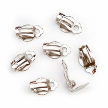 비즈공예 원석 100 금속 개구리 귀 클립 귀걸이 부품 비 피어싱 DIY 수제 보석 결과 AS07 100, 01 White K