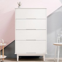 에보니아 슈가 올원목 4단서랍장 다용도 서랍장 [착불배송], 화이트