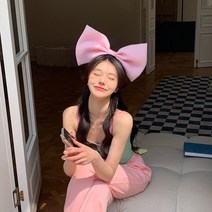 6컬러 왕리본 머리띠 인생네컷 머리띠 파티 축제 롯데월드 놀이동산 머리띠, 라벤더