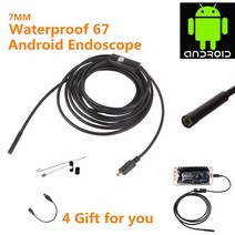 배관탐지기 내시경 카메라 하수구 7mm 검사 파이프 1m 2m 방수 미니 USB 스네이크 튜브 안드로이드 전화 PC 용 6 LED 포함 드롭 배송, 01 100CM Cable