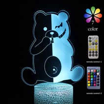 단간론파 아크릴 램프 TLAgo 3D 착시 램프 생일 선물 LED 야간 조명 7 색 원격 제어, MY-2376, 원격 균열-1