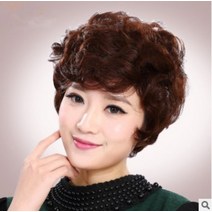 썸스팟 짧은머리가발 중년여성가발 여배우가발 풍성한숏컷가발 통가발 패션가발중장년 엄마가발 단발머리 볼륨헤어 볼륨가발, 개, 다크브라운(고온사)+헤어망
