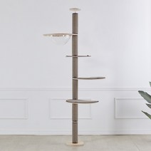 브리스캣 알루미늄캣폴 캣폴 (발판3개+해먹) 캣타워, 1개, CI-B10-아이보리