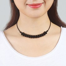 흉터 목걸이 모든 경기 넥 스트랩 커버 넥 패턴 넥 쥬얼리 여름을 커버하는 블랙 마노 쇄골 체인 갑상선 수술