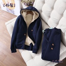 여성 한겨울용 퍼 내피 후드집엎 조거팬트 상하복 트레이닝복