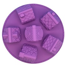 6 작은 집 실리콘 케이크 금형 3D 핸드 메이드 퐁당 초콜릿 컵 케이크 퐁당 베이킹 금형 웨딩 케이크 도구 (1 PCS), 하나, 보라색