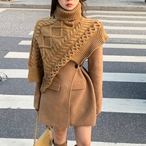 디자인 감각 숄 망토 허리 중간 길이 모직 코트 여성 모직 트렌치 코트 코트 드레스 슈트 조수