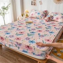 FANSYLI 아동 쿨매트 여름 침구세트 냉감패드 캐릭터 라텍스 쿨링 매트 1124호 6, 150*200cm라텍스매트침대커버세조각세트, 꽃 꽃과 부자가