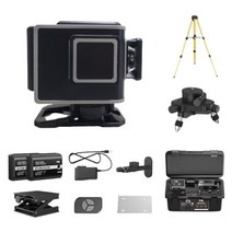 고정밀 그린 레이저 미니 레벨기 세트 바닥 수평기 번개모드 수평자 수평계 목수 타일, 배터리2+삼각대+미세조정베이스, 1세트