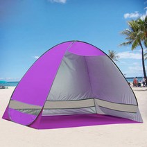 원터치 텐트 팝업 텐트 차양 UV50+ 선 실드 소재 채용 실버 코팅 조립 불필요 (원터치 텐트-보라색)