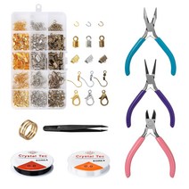 쥬얼리 만들기 액세서리 재료 수제 보석 도구 펜치 핀셋 구리 와이어 걸쇠 248 495pcs, 01 SS10024