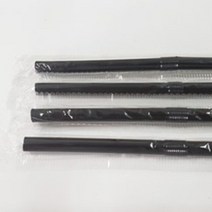 주름빨대 7mm 25cm 500개 개별포장, 검정, 2000개