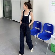루나걸 제리데님 멜빵 팬츠