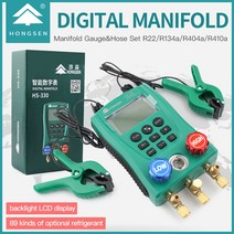 압력계 압력게이지 HONGSEN HS-330 냉동 진공 게이지 디지털 메인폴드 HVAC 에어컨 압력 온도계 테스터, 2.only gauge