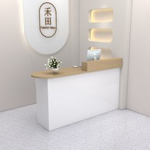 안내데스크 음식점 카페 매장 계산대 무인점포 카운터, 흰색 왼쪽 방향 80x50x105cm