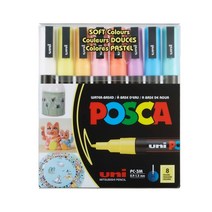[미쯔비시] - 유니 포스카 UNI POSCA 수성마카펜 세트, PC3M8C_파스텔
