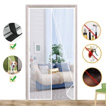 방문 자석 방충망 자석식 모기장 자흡식 자석문발 현관형 방문용 방문형 커튼형모기장 자석 자동 닫기, 화이트A