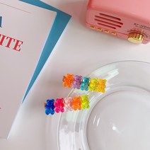 [재입고] 젤리곰 곰돌이 하리보 머리핀 똑딱핀 옆머리 포인트 헤어집게핀 2종 택