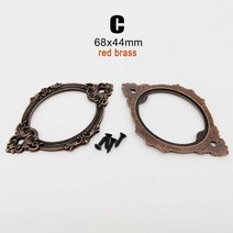 엔틱 앤틱 가구 손잡이 소품 레트로 골동품 조각 금속 레이블 풀 프레임 핸들 파일 이름, c 68x44mm 붉은 황동