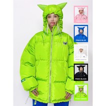 PINKSPINK 형광 고양이 귀 포인트 루즈핏 힙합 커플 패딩