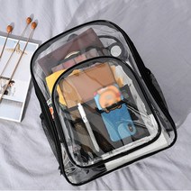 클리어 투명 백팩(블랙) 비치백 여름가방 바캉스 방수 투명 해수욕장 비치 백팩 수영 물놀이