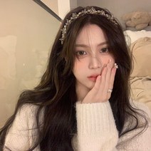 크리스탈 큐빅 머리띠 반짝이는 헤어밴드