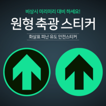 원형 화살표 피난유도 축광(야광)스티커 재난 화재 정전 안전 스티커, 1, 1~99개, 1개