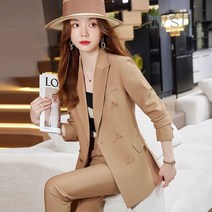 [Myshe]여성 봄 슬림핏 오피스룩 투피스 정장 바지 상하세트 juan302P7