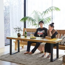 해찬솔 우드슬랩 통원목 다이닝 거실테이블 2000/소파테이블/업테이블/원목테이블/다이닝테이블, 내추럴브라운