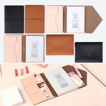 슈프림 노트패드 B6 메모패드 바인더 가죽 커버 리갈 패드 메모 커버 노트 클립바인더 옥스퍼드 A5, 쿠팡1 아이스초코 06 3단형 핑크