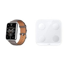 화훼이 스마트워치 FIT2 스마트 워치 문 화이트 일본, 성운 회색, 체성분 분석기(BE) 세트