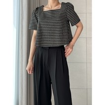 [세트 가능] 하객룩 스퀘어 트위드 샤인 블라우스