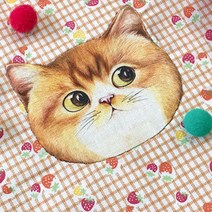 고양이 캐릭터 DIY 린넨 패브릭 커트지 - 취미반 출석부