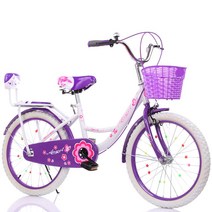 어린이 자전거 여아 10세 이상 3학년 초등학생 자전거 타기 20촌 22촌 어린이 자전거 발자전거, 보라색 흰색 타이어 등받이_20인치적합120-140cm