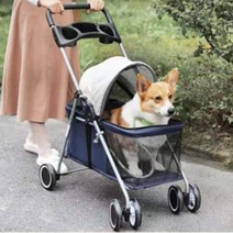 마실용 강아지 유모차 경량 접이식 애완동물 트롤리 애견 이동가방 개모차 애견웨건 소형 중형, A