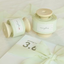 꽃 포장 청첩장 리본 공예 2.5cm 선물 포장 모히또 라임, 5yd