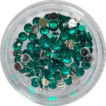 네일쎈 네일스톤파츠 아크릴 스톤 원형각 3.0mm, 1개, 라이트 에메랄드