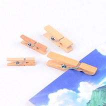 나무 집게 마끈 즉석 사진 엽서 폴라로이드 메모 종이 액자 홀더 고정 장식
