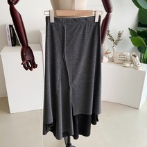 [메이룸] 절개스커트 봄 언발 트임 절개 밴딩 H라인 롱스커트