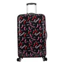 Betsey Johnson 66cm(26인치) 체크 수하물 컬렉션 - 확장 가능한 긁힘 방지 (ABS + PC) 하드사이드 슈트케이스 - 8개의 롤링 스피너 휠이 있는 디자이너 경