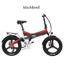 LANKELEISI G650 전기 자전거 접이식 팻바이크 MTB 전기 자전거, Black red, 03 14.5Ah Battery
