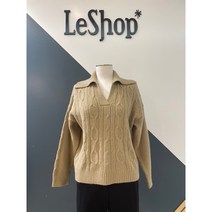 [르샵] (LA48KP300) 오픈카라 크롭 케이블니트